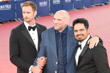 Alexander Skarsgard, John Michael McDonagh, Michael Peña Alexander Skarsgard, John Michael McDonagh, Michael Peña